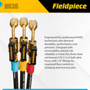 Fieldpiece HR3B 1/4" Ball Valve Hose Set – 5 ft A2L Refrigerant Hoses, 3-Pack