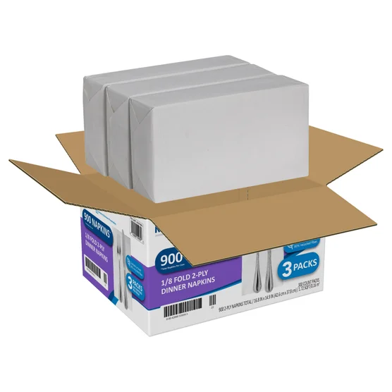 Marathon Dinner Napkins 900 Count 2-Ply White Disposable Bulk Pack Restaurant Quality - Image 2