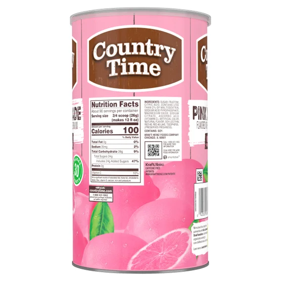 Country Time Pink Lemonade Drink Mix 82.5 oz – Classic Powdered Citrus Beverage Canister (Vitamin C) - Image 2