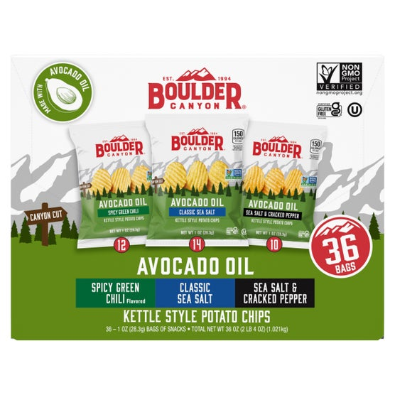 Boulder Canyon Kettle Style Potato Chips Variety Pack – Avocado Oil Chips 1 oz (36-Coun) - Image 2