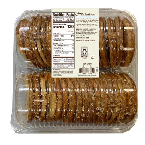 Sugar Bowl Bakery Petite Palmiers 32 oz – Flaky Buttery French Pastry Cookies Bulk Pack - Image 2