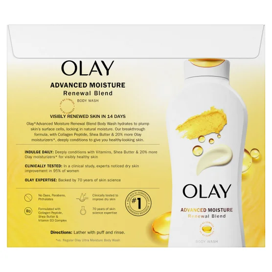 Olay Ultra Moisture Plus Body Wash with Shea Butter, 23.6 oz (3-Pack) - Image 2