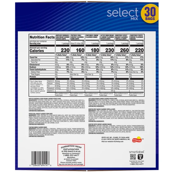 Frito Lay Select Mix Variety Pack 30-Count – Individual Snack Chips Assortment Bulk Pack - Image 2