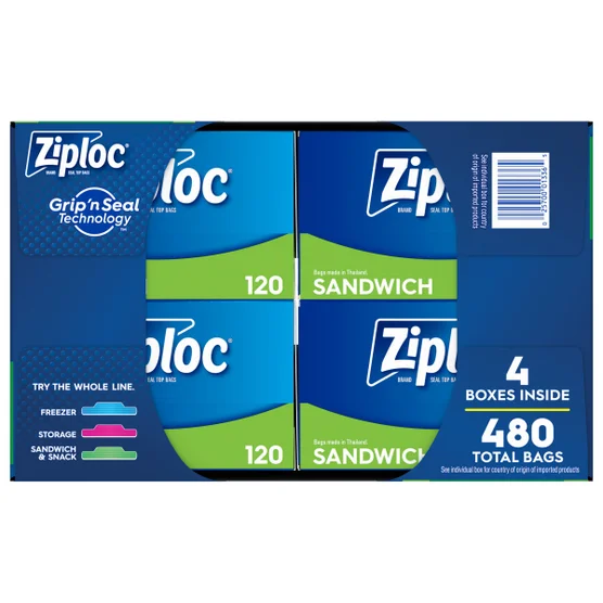 Ziploc Sandwich Seal Top Bags 480 Count BPA Free Food Storage - Image 2