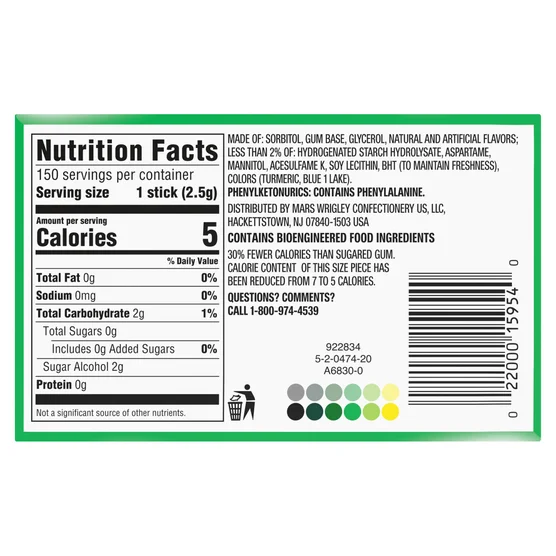 Extra Spearmint Sugar Free Chewing Gum Slim Pack 10-Count – Long Lasting Fresh Breath Gum - Image 2