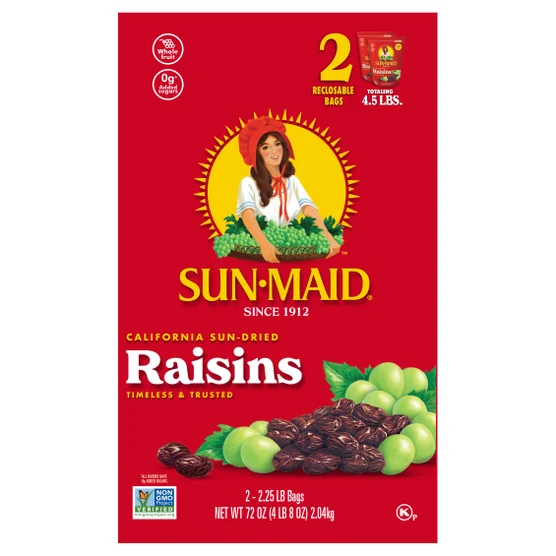 Sun-Maid Natural California Raisins 2.25 lb Bags (2-Pack) – No Sugar Added Dried Fruit Snack - Image 2