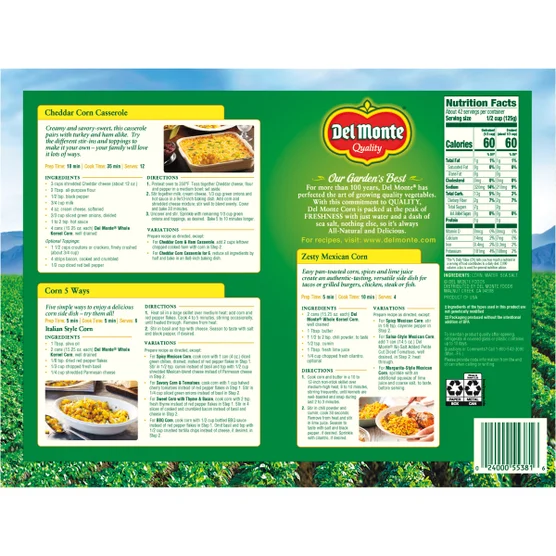 Del Monte Whole Kernel Corn 15.25 oz 12-Count Canned Sweet Corn - Image 2