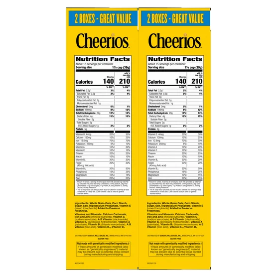General Mills Cheerios Cereal 20.35 oz 2-Pack – Gluten Free Whole Grain Oats Breakfast Cereal USA - Image 2