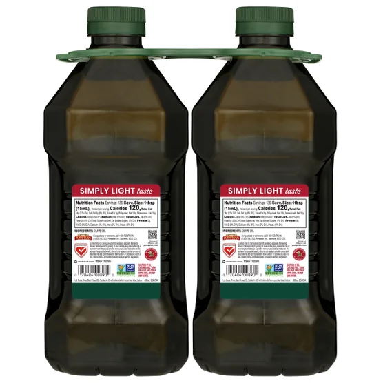 Pompeian Simply Light Taste Olive Oil – 2L Bottles, 2-Pack - Image 2